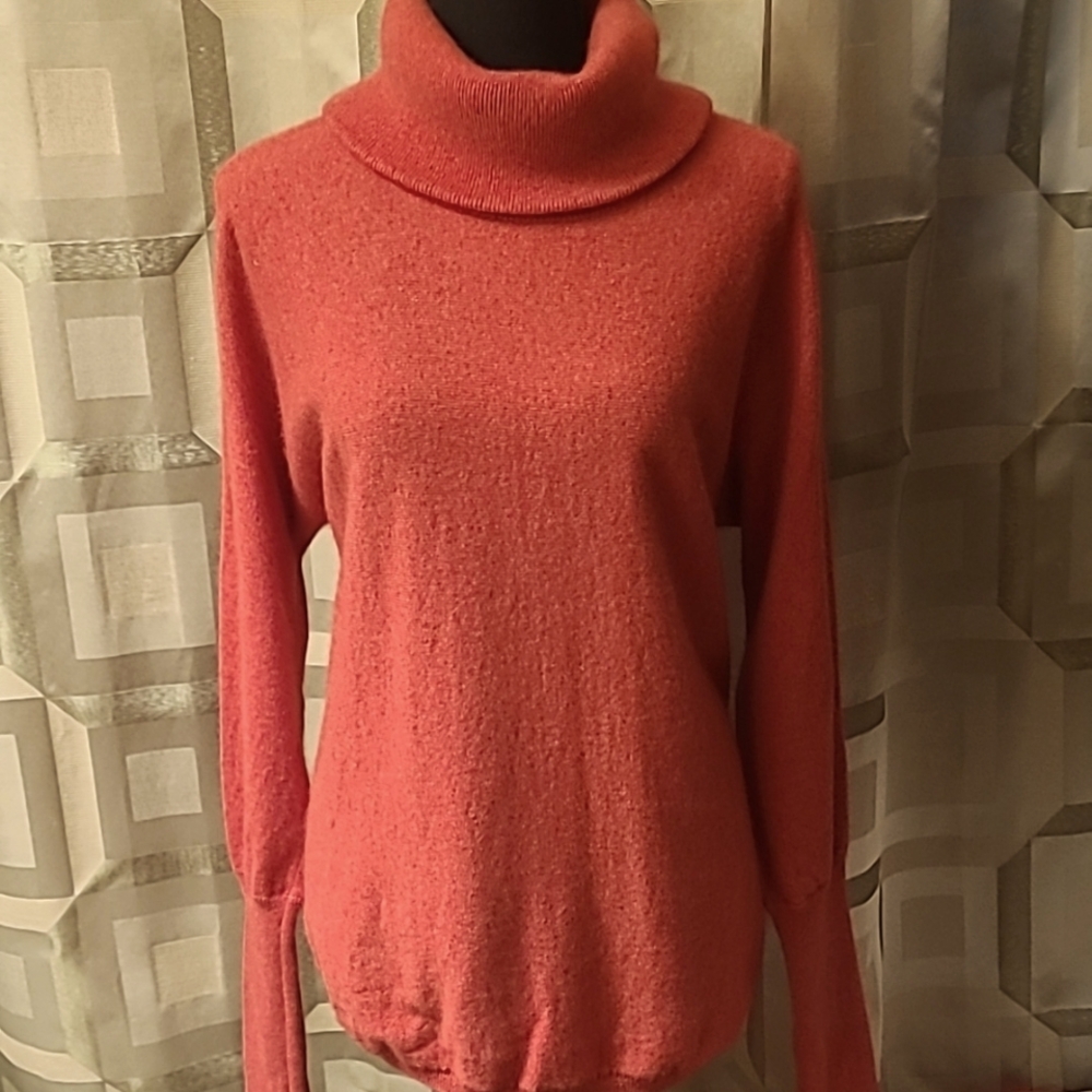 Women's Coral Turtleneck Cashmere Sweater by Max Studio. Like New. Fits like L.